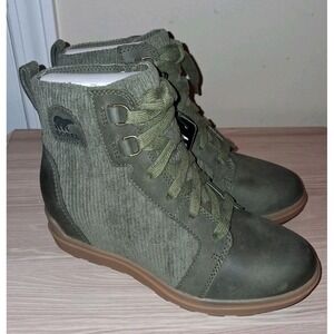 Sorel Evie II Wedge Bootie Stone Green Size Women's 5.5 New In Box